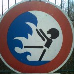 Flash flood warning sign Witten, Germany