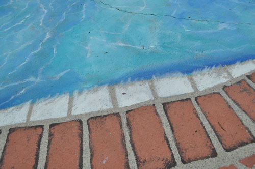 trompe loeil painted swimming pool