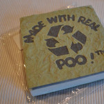 Poo paper scratch pad made from elephant dung